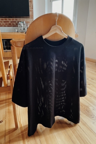 KOSZULKA OVERSIZE / AŻUROWA / CZERŃ