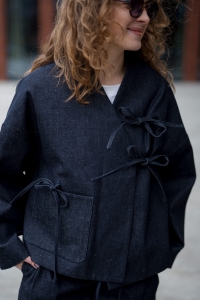 KIMONKO RAW JEANS / BAWEŁNA + LEN
