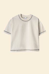 TSHIRT Z MASYWNEJ BAWEŁNY / HANDMADE / OFFWHITE